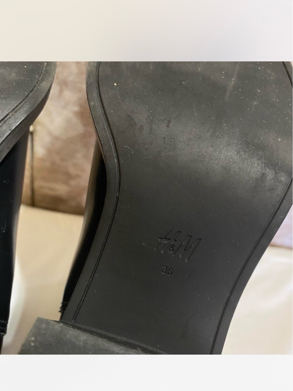 H&M Black Leather Chelsea Block Heel Booties - Picture 7 of 7